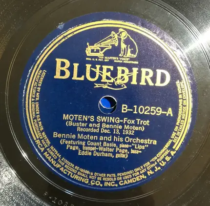 Bennie Moten's Kansas City Orchestra - Moten's Swing / Toby