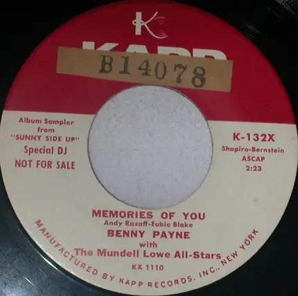 Bennie Payne With Mundell Lowe And His All Stars - Album Sampler From "Sunny Side Up"