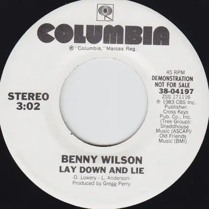 Benny Wilson - Lay Down And Lie