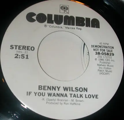 Benny Wilson - If You Wanna Talk Love