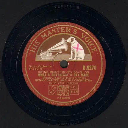 Benny Carter And His Orchestra - What A Difference A Day Made / Cuddle Up, Huddle Up