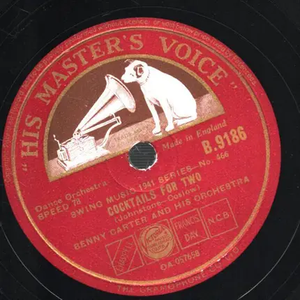 Benny Carter And His Orchestra - Cocktails For Two / Takin' My Time