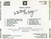 CD - Benny Carter - In The Mood For Swing
