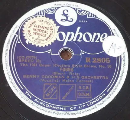 Benny Goodman And His Orchestra / Benny Goodman And His Orchestra - Take It / Yours