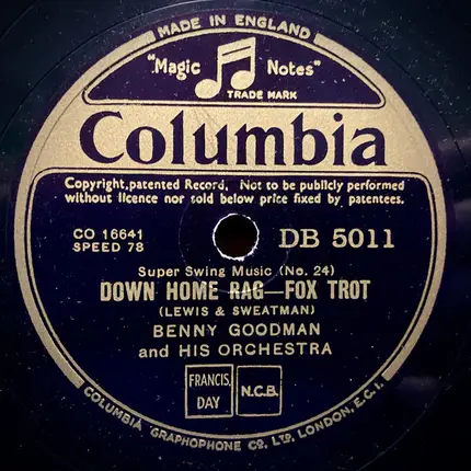 Benny Goodman And His Orchestra - Music Hall Rag / Down Home Rag