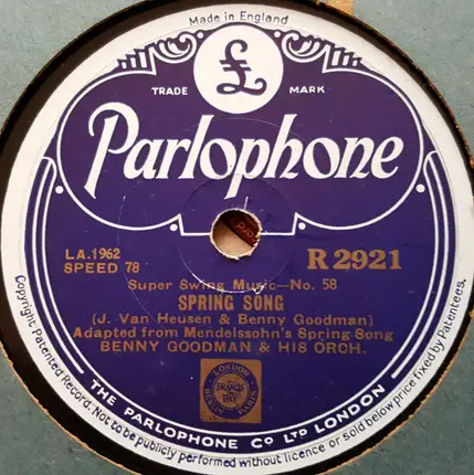 Benny Goodman And His Orchestra - Honeysuckle Rose / Spring Song