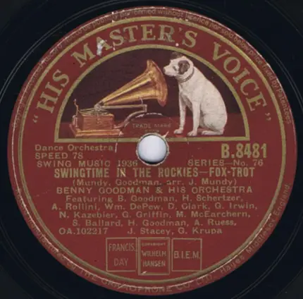 Benny Goodman And His Orchestra - I've Found A New Baby / Swingtime In The Rockies