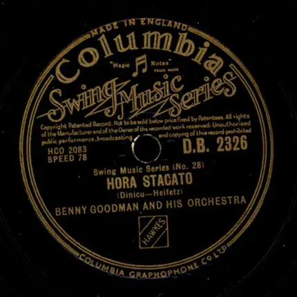 Benny Goodman And His Orchestra - Poor Butterfly / Hora Stacato