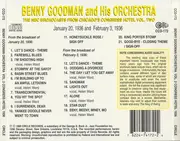 CD - Benny Goodman And His Orchestra - The NBC Broadcasts From Chicago's Congress Hotel, 1936 Volume Two - Mono