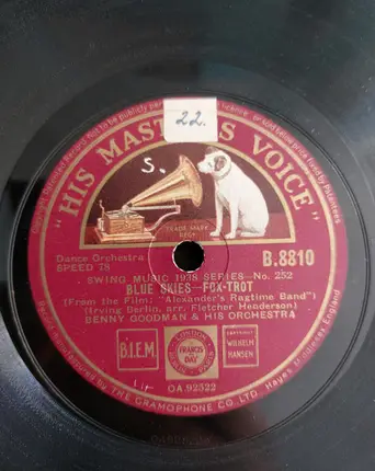 Benny Goodman And His Orchestra - You Forgot To Remember / Blue Skies