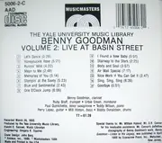 CD - Benny Goodman Featuring Teddy Wilson , Ruby Braff , Urbie Green , Milt Hinton , Paul Quinichette - Benny Goodman, Volume 2: Live At Basin Street