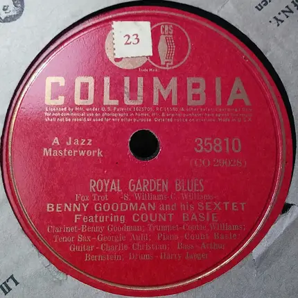 Benny Goodman Sextet Featuring Count Basie - Wholly Cats / Royal Garden Blues