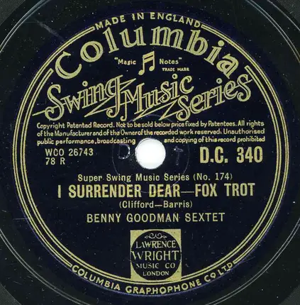 Benny Goodman Sextet - Boy Meets Girl / I Surrender, Dear