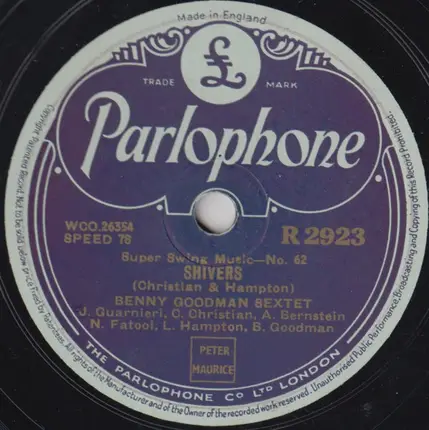 Benny Goodman Sextet - Seven Come Eleven / Shivers