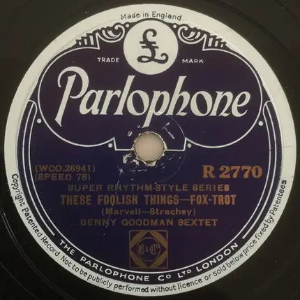 Benny Goodman Sextet - Six Appeal/ These Foolish Things