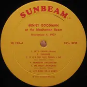 LP - Benny Goodman - At The Madhattan Room - Nov. 4, 1937