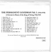 CD - Benny Goodman - The Permanent Goodman Vol. 1