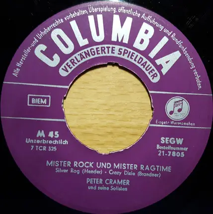Benny Rock And His Rocking Bennys / Peter Cramer Und Seine Solisten - Mister Rock Und Mister Ragtime