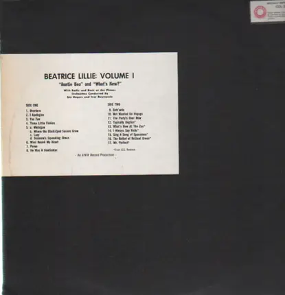 Beatrice Lillie - Volume I - 'Auntie Bea' and 'What's New?'