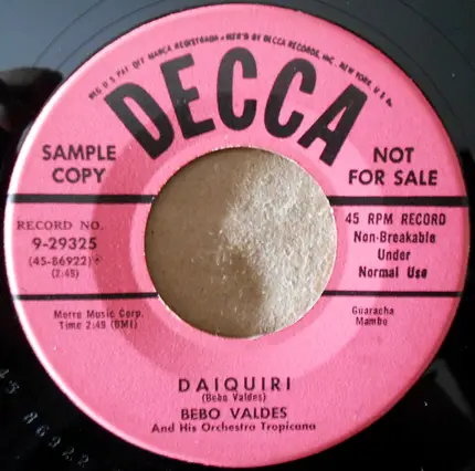 Bebo Valdes and His Orchestra Tropicana - Daiquiri / Serenata En Batanga