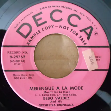Bebo Valdes and His Orchestra Tropicana - Merengue A La Mode