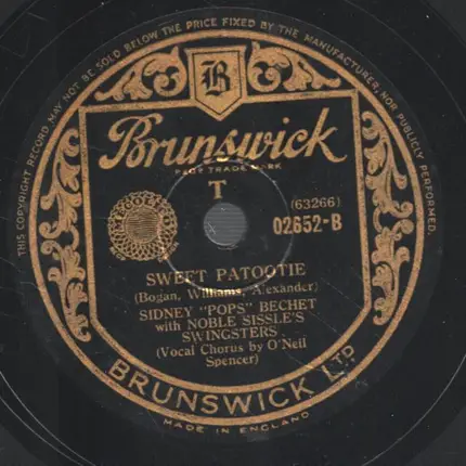 Bechet, Williams with Noble Sissle´s Swingsisters - Viper Mad / Sweet Patootie