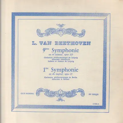 Beethoven - 9e Symphonie en re mineur / 1e Symphonie en do majeur