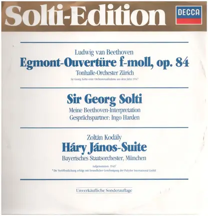 Beethoven / Kodály - Egmont-Ouvertüre op. 84 / Háry János-Suite