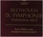 LP - Beethoven/ Karajan, Berliner Philharmoniker - Symphonie Nr.8 F-dur op.93 und IX. Symphonie d-moll op. 125 - tulip rim . bordeaux linen box