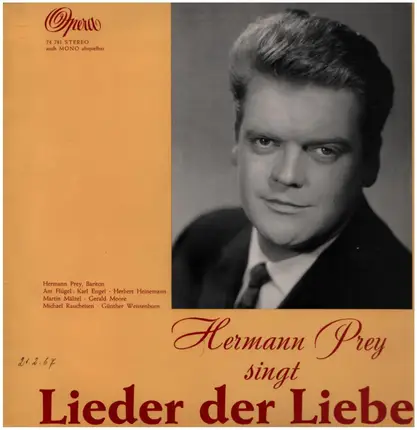 Beethoven / Schubert / Schumann / Brahms / Wolf / Grieg - Hermann Prey singt Lieder der Liebe