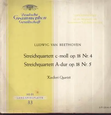 Beethoven - Steichquartette c-moll Nr.4, A-dur Nr.5; Koeckert-Quartett