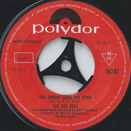 Bee Gees - The Singer Sang His Song / Jumbo