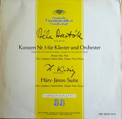 Bartok - Konzert Nr. 3 Für Klavier Und Orchester / Háry-János-Suite