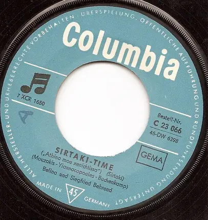 Belina Und Siegfried Behrend - Sirtaki-Time (Athina Mou Xenichtissa)