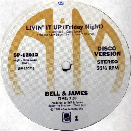 Bell & James - Livin' It Up (Friday Night)