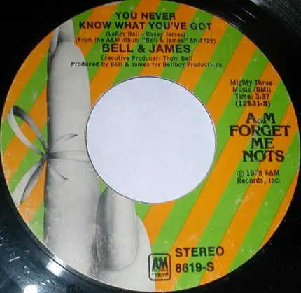 Bell & James - Livin' It Up (Friday Night) / You Never Know What You've Got