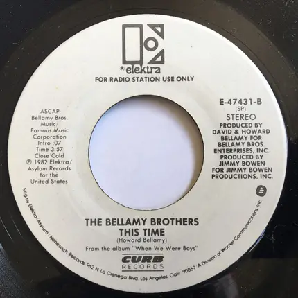 Bellamy Brothers - For All The Wrong Reasons  / This Time
