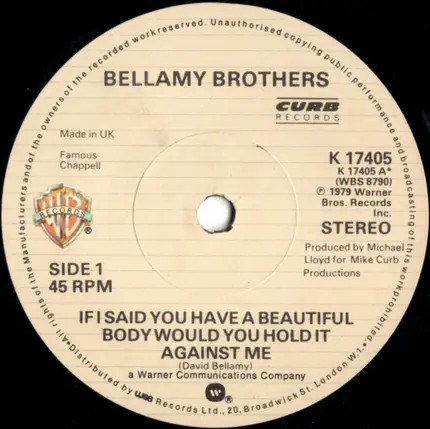 Bellamy Brothers - If I Said You Have A Beautiful Body Would You Hold It Against Me