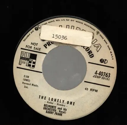 Belmonte and His Orchestra - The Lonely One / Mucho Merengue