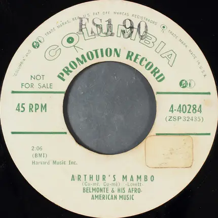 Belmonte And His Afro-American Music - Arthur's Mambo (Cu-Mé, Cu-Mé)