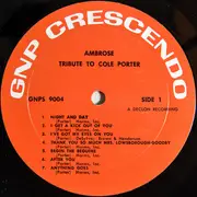 LP - Bert Ambrose - Tribute To Cole Porter - Mono