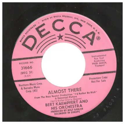 Bert Kaempfert & His Orchestra - Almost There / Treat For Trumpet