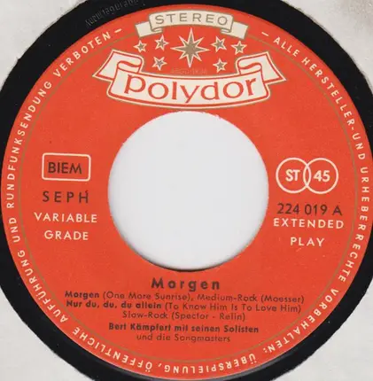 Bert Kaempfert & His Orchestra - Morgen