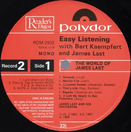 Bert Kaempfert & James Last - Easy Listening With Bert Kaempert & James Last