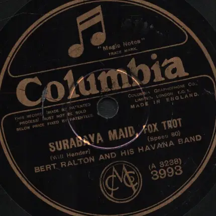 Bert Ralton's Havana Band - Surabaya Maid / Rose Of St. Mary's