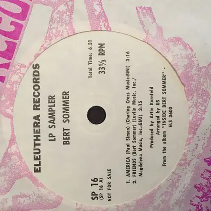 Bert Sommer - LP Sampler