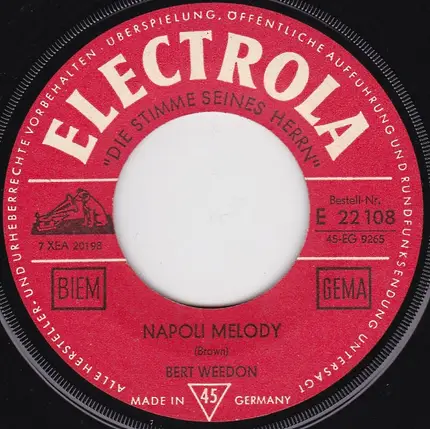 Bert Weedon / I Barimar's - Napoli Melody / Walking