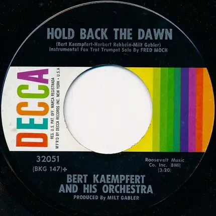 Bert Kaempfert & His Orchestra - So What's New / Hold Back The Dawn