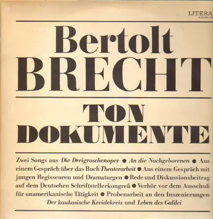 Bertolt Brecht - Tondokumente