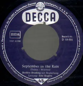 Bertice Reading - September In The Rain / No Flowers By Request